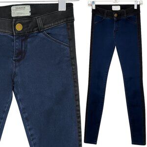 CURRENT/ELLIOTT The Rider Legging LIBERTY Two-Tone Dark Contrast Skinny Jeans 24